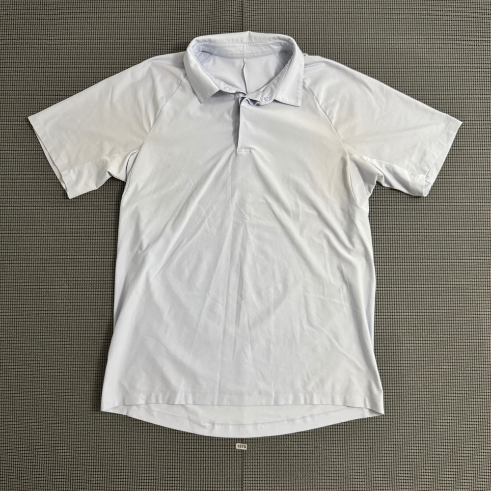Lululemon Mens Metal Vent Tech Polo Shirt Light Blue Short Sleeve Size M